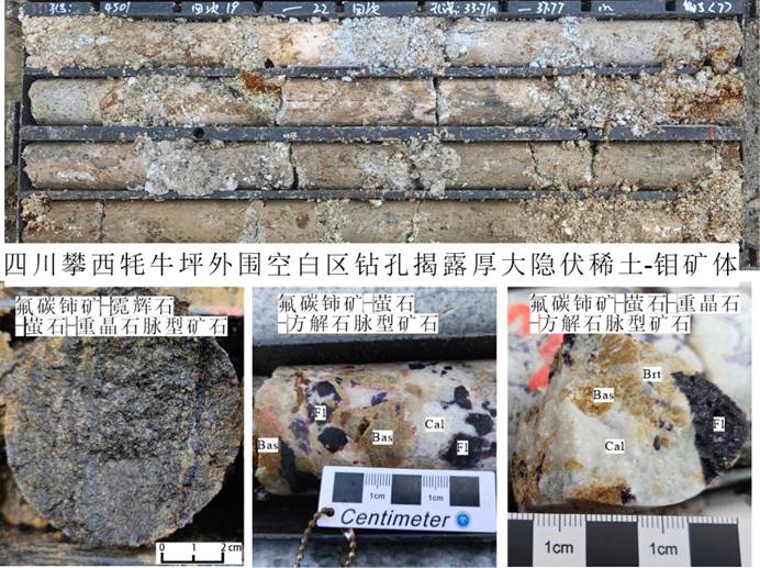 图件3-四川攀西牦牛坪外围空白区钻孔揭露厚大隐伏稀土-钼矿体