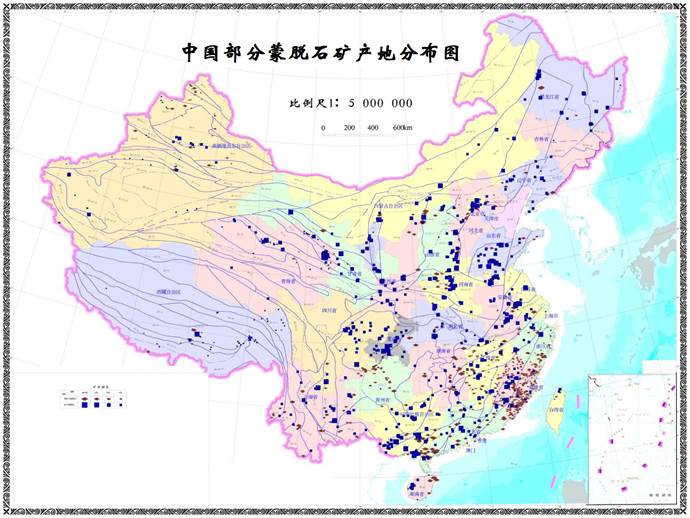 全国蒙脱石产地图01