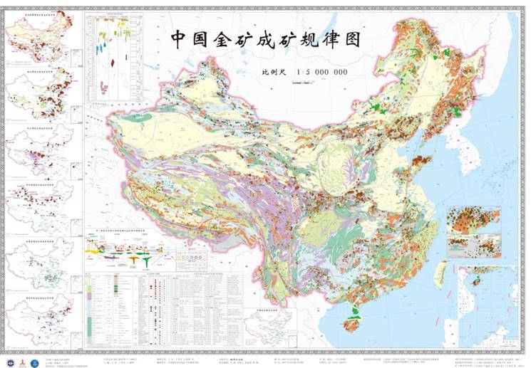 中国金矿成矿规律图